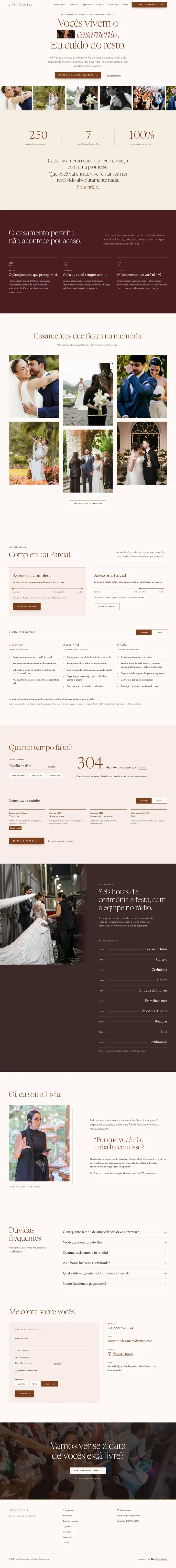 Site da Livia Ganem, assessoria e cerimonial de casamentos no Rio de Janeiro
