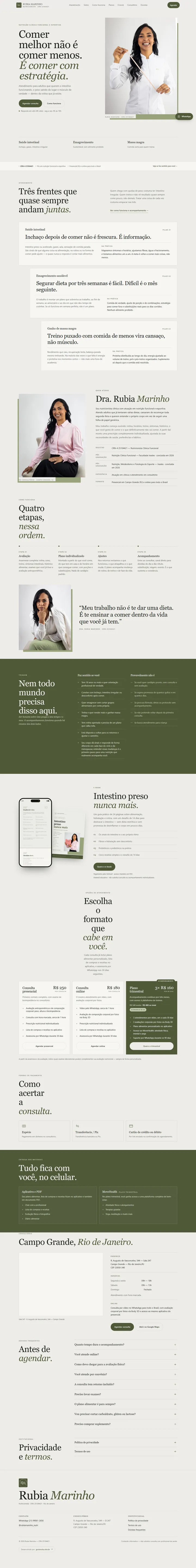 Site da nutricionista Dra. Rubia Marinho